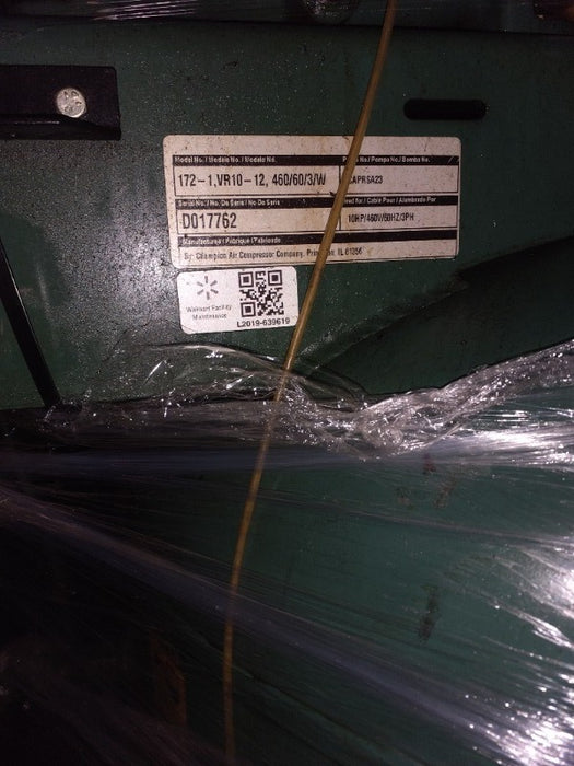 Great deal on a used Champion 120-gallon air compressor, available to pick up in  Spartanburg, SC today.  1 Pallet Position.  Buy it on 1GNITE Marketplace today.