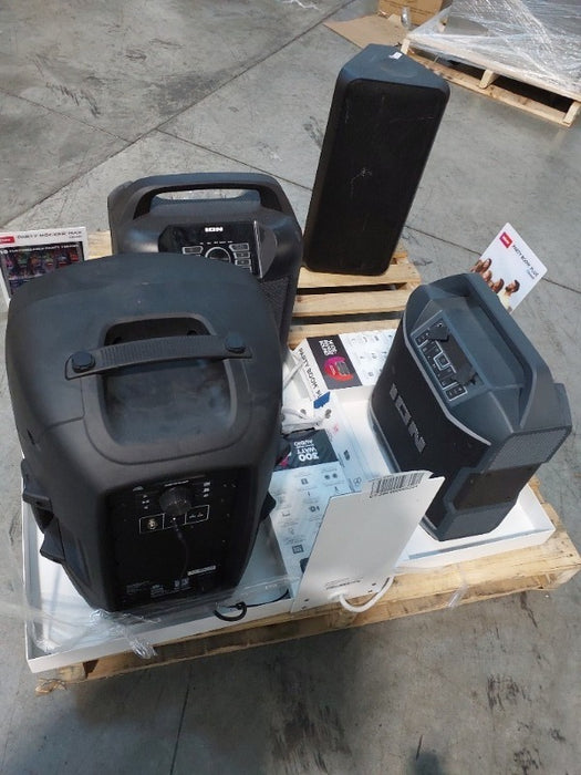 Great deal on a mixed load of used Audi electronic equipment available for pick up in Greenfield, IN today. 46 Pallet Positions. Load includes  Bluetooth Speaker 93, Sound bar system 22, and Bluetooth PA Speaker 43. Buy them on 1GNITE Marketplace today.