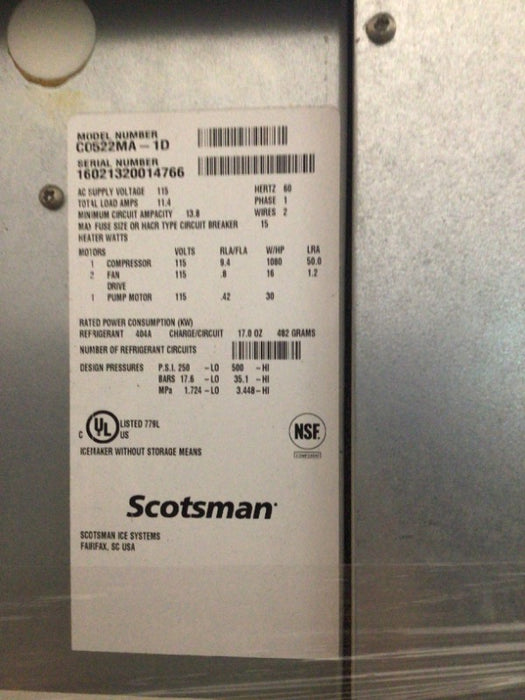 Scotsman Ice Machine (1)  - Load #200466